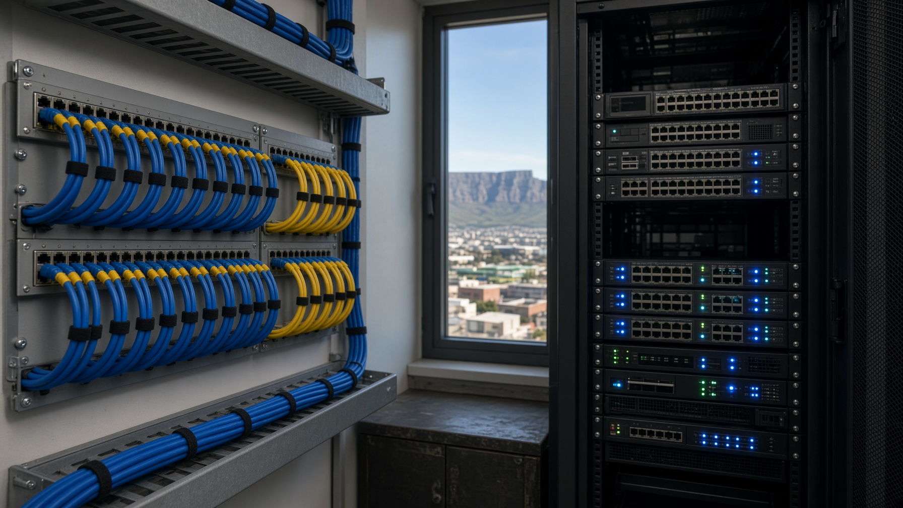 Structured cabling and a local server rack